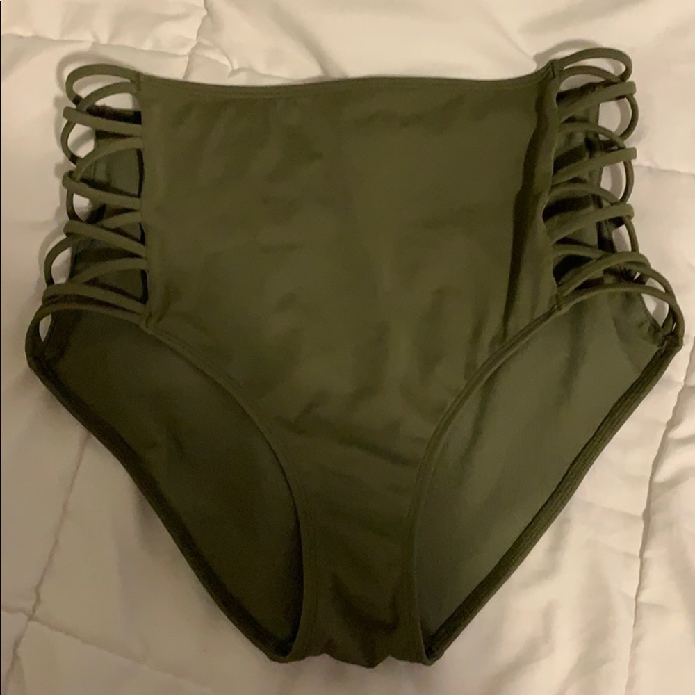 Olive Green high waist bikini bottom